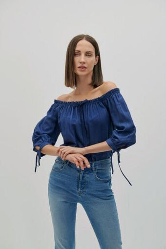 Julio Blusa bardot jacquard oferta