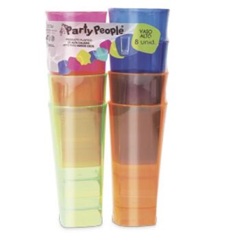 Makro Vaso party people colores surtidos 11oz x8u oferta