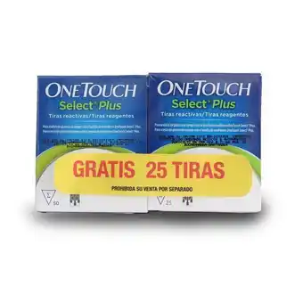 Oferta tiras one touch select plus caja x50tiras gratis: 25tiras