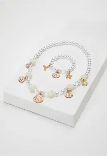 ELA Set de collar y pulsera con perlas y con oferta