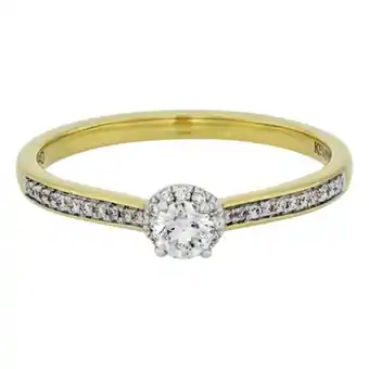 Kevin's Joyeros Anillo compromiso en oro amarillo de 18 kilates, con diamante central de 0.20 ct y decoración en diamantes de 0.10 ct oferta