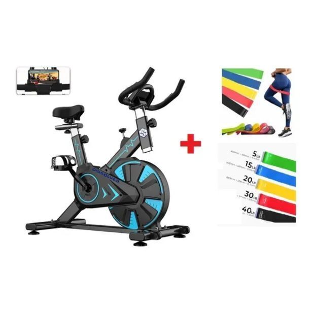 Mercado Libre Bicicleta estatica spinning + bandas elasticas gym oferta