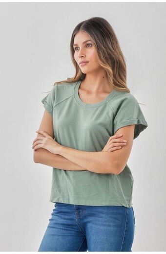 Tennis Camiseta verde manga corta para mujer oferta