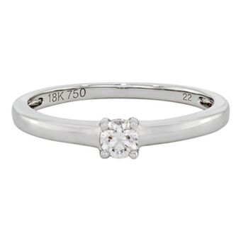 Kevin's Joyeros Anillo en oro blanco de 18 kilates, con diamante central de 0.15 ct oferta