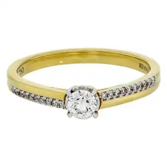Kevin's Joyeros Anillo compromiso en oro amarillo de 18 kilates, con diamante central de 0.20 ct y decoración en diamantes de 0.08 ct oferta