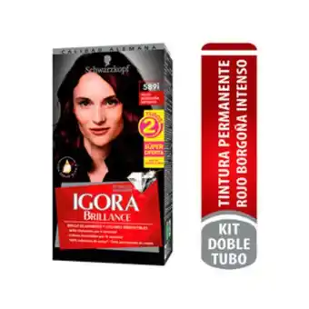 La Rebaja Oferta tinte igora brillance rojo borgona intenso 5891 doble tubo oferta