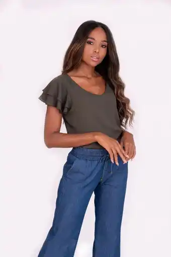 Unipunto Blusa en chifón con doble manga oferta