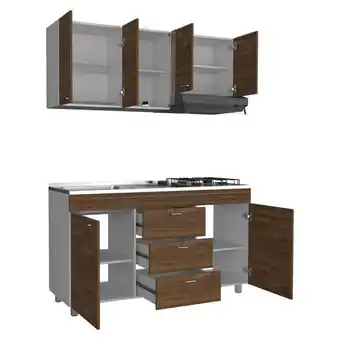 Olímpica Cocina integral laurel, cobre y blanco, incluye mesón izquierdo en acero inoxidable y campana oferta