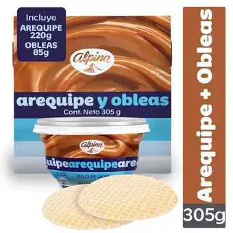 Carulla Arequipe + obleas alpina 305 gr oferta