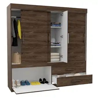 Olímpica Closet allegro, chocolate y blanco, con zapatero inferior oferta