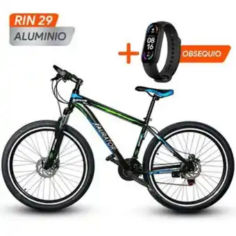 Linio Bicicleta xaurator riptor en aluminio rin 29 cambios shimano 21 vel + banda deportiva - verde con azul oferta