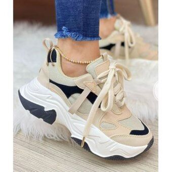 Linio Tenis beige negro bellos dama zapatillas zapatos mujer lindos moda casual oferta