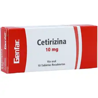 Farmacia San Jorge Cetirizina 10 mg 10 tabletas genfar oferta