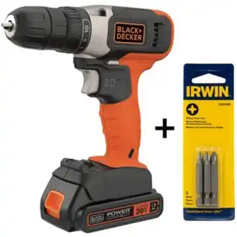Linio Taladro atorn 3/8 inalámbrico 20v li black & decker bcd702c1-b3. oferta