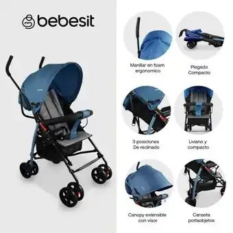 Éxito Coche paseador click blue bebesit gk2020bl oferta