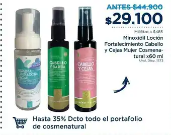 FarmaTodo Minoxidil Locion Fortalecimiento Cabello y Cejas Mujer Cosmenatural x60ml oferta