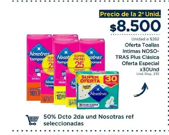 FarmaTodo Oferta Toallas Intimas NOSOTRAS plus Clasica Oferta Especial x30und oferta