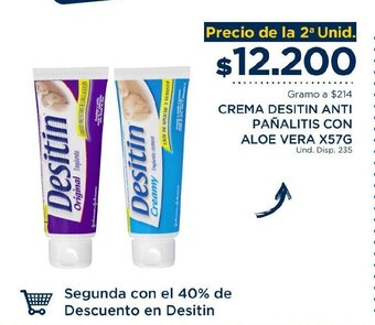 FarmaTodo Crema Desitin Anti Pañalitis Con Aloe Vera x 57g oferta