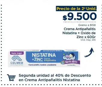 FarmaTodo Crema Antipañalitis Nistatina + Oxido de Zinc x 60 gr oferta
