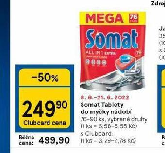 Tesco Somat tablety do myčky nabídka