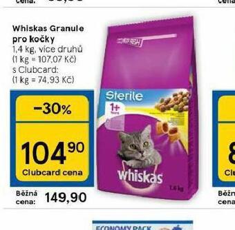 Tesco Whiskas granule pro kočky nabídka
