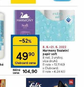Tesco Harmony toaletní papír nabídka
