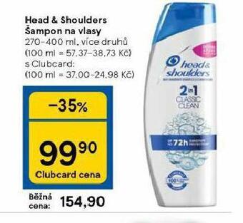Tesco Head&shoulders šampon nabídka