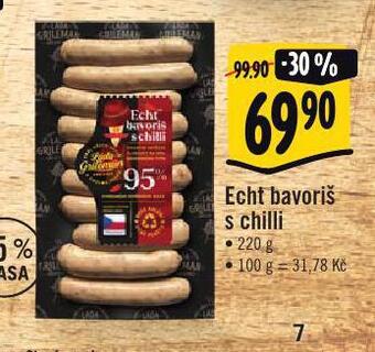 Jip Echt bavoriš s chilli nabídka