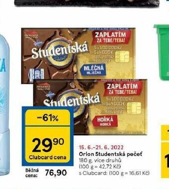 Tesco Orion studentská pečeť nabídka