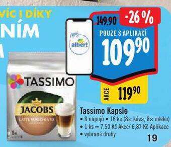 Albert Kávové kapsle tassimo nabídka