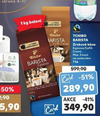 Kaufland Tchibo barista zrnková káva nabídka