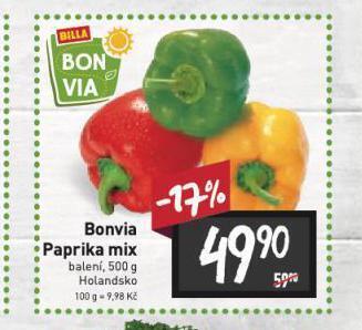 Billa Paprika nabídka