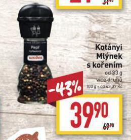 Billa Kotányi mlýnek s kořením nabídka