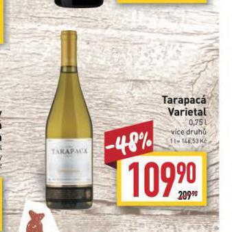 Billa Tarapacá varietal nabídka