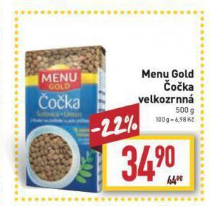Billa Menu gold čočka nabídka