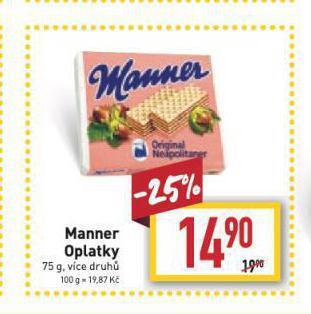 Billa Manner oplatky nabídka