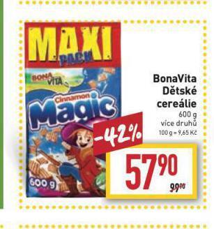 Billa Bonavita dětské cereálie nabídka