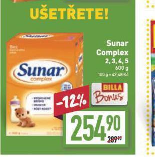Billa Sunar kojenecká výživa nabídka