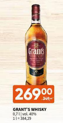 Terno Grant's whisky nabídka