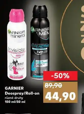 Kaufland Garnier deospray / roll-on nabídka