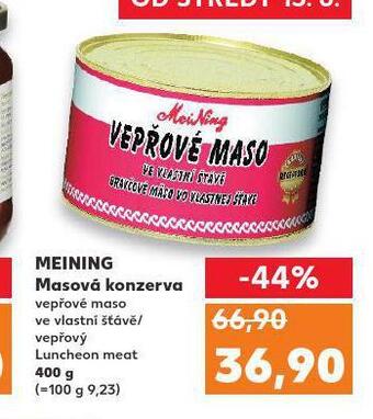 Kaufland Meining masová konzerva nabídka