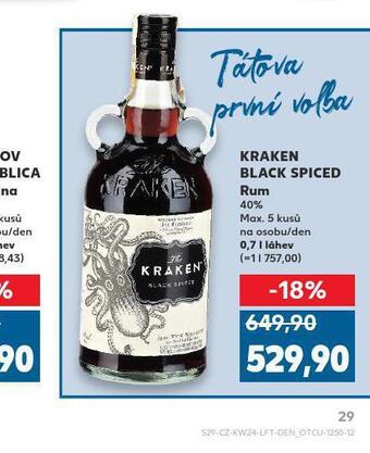 Kaufland Kraken black spiced rum nabídka