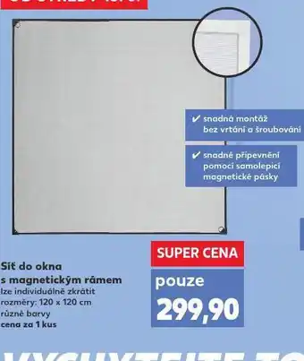 Kaufland Síť do okna s magnetickým rámem nabídka