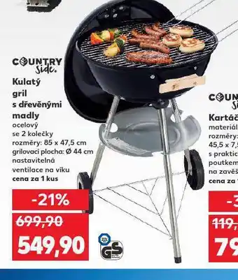 Kaufland Kulatý gril s dřevěnými madly nabídka