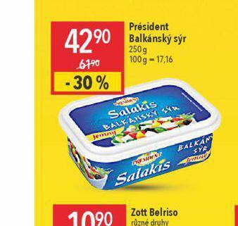 Globus Président balkánský sýr nabídka