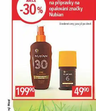 Globus Nubian olej na opalování nabídka