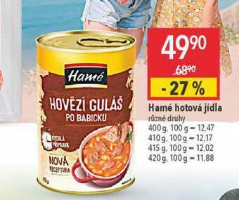 Globus Hamé hotová jídla nabídka