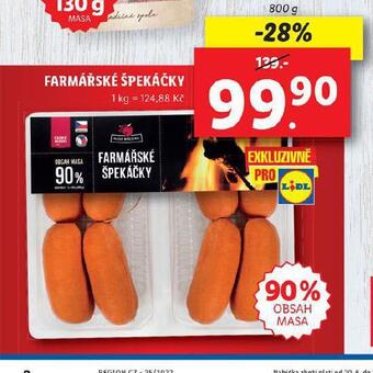 Lidl Farmářské špekáčky nabídka