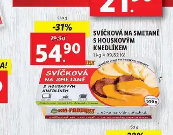 Lidl Svíčková na smetaně s houdkovým knedlíkem nabídka