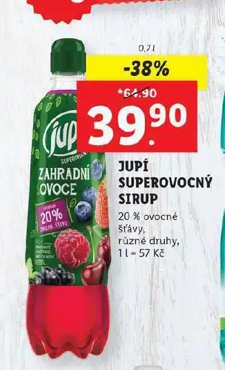 Lidl Jupí superovocný sirup nabídka
